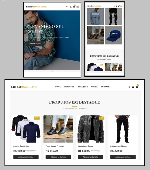 vestuarios masculino