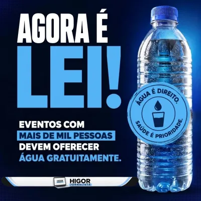 Agora é lei: eventos com mais de mil pessoas devem oferecer água gratuitamente